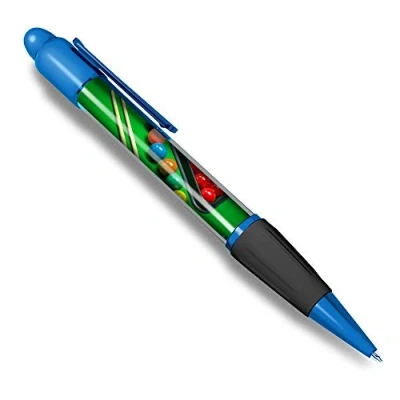 Image of 1 x Blue Ballpoint Pen (Black Ink) Snooker Game Balls Pool Billiards #16452