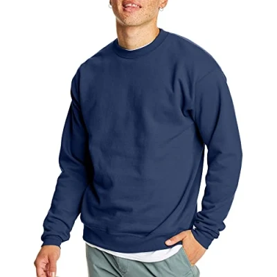 Image of Hanes Men&#039;s EcoSmart Fleece Sweatshirt, Navy, Medium (Pack of 2)