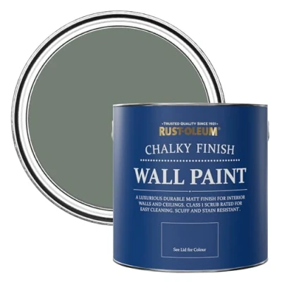 Image of Rust Oleum Green Matt Emulsion Wall Paint Serenity 2.5L