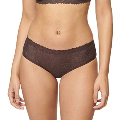 Image of Sloggi Women&#039;s Zero Feel Lace 2.0 Hipster Briefs, EBONY BROWN, S