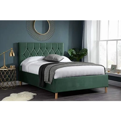 Image of Birlea 150CM LOXLEY OTTOMAN BED GREEN, Fabric, King Size