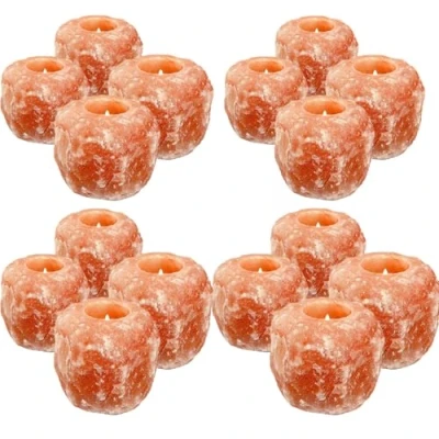 Image of Himalayan Salt Candle Holders Handcrafted Tea Light Lamps Natural Healing Ionizing Crystal Rock Lamp Warm and Calming Glow (16)