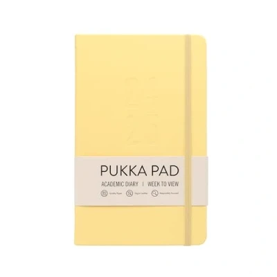 Image of Pukka Pad 2024 2025 Academic Diary Soft Cover Planner Dated August To July with Yearly and Monthly Layouts Lined Pages, Overviews, Goals, Important Dates, Do Lists, Pastel Yellow