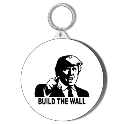 Image of Gift Insanity DONALD TRUMP BUILD THE WALL 45mm Keyring
