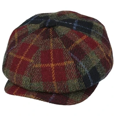 Image of Gladwin Bond Newsboy Hat Harris Tweed Baker Boy Cap Flat Caps Gatsby Hats (L) Burgundy