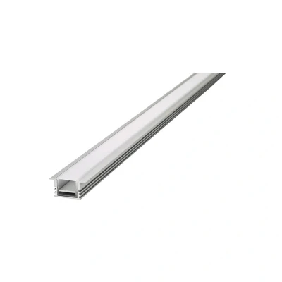 Image of Recessed Frosted Diffuser 24.9x13mm Aluminium Profile Rail 1 Metre Integral LED