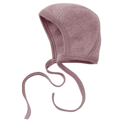 Image of ENGEL 100% merino wool fleece hat baby infant newborn bonnet (0 6 Months, Rosenholz melange)