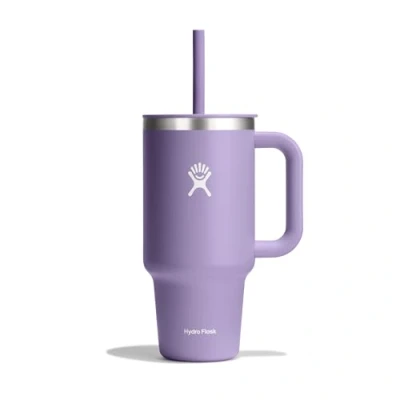 Image of Hydro Flask Travel Tumbler 946 ml (32 oz) with Closable Press in Straw lid Stainless Steel Double Wall Vacuum Insulated Splash Resistant Moonshadow