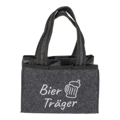 Image of Out of the Blue beer carrier Bottle for 6 bottles carrier, gray, pocket