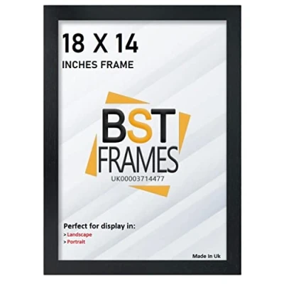 Image of Bargain Shop Az BLACK WOODEN EFFECT PICTURE PHOTO FRAMES (18&quot; x 14&quot; (457.2mm 355.6mm), Black)