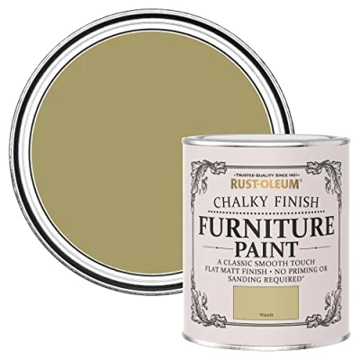 Image of Rust Oleum Green Upcycled Furniture Paint in Chalky Finish Wasabi 750ml