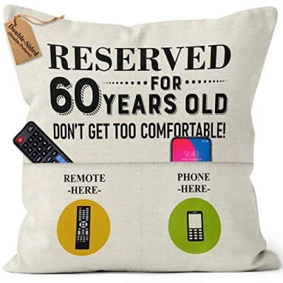 Image of Kies CROWNLY CRYSTAL® (Double Sided) 60th Birthday Gifts 18x18 Pillow Cover for Women And Her Personalised Gift Grandma 45 X Cm Best Ideas