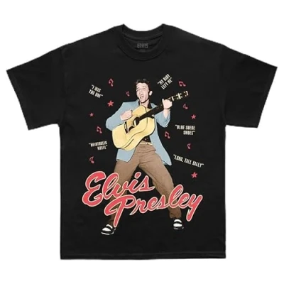 Image of ELVIS PRESLEY unisex adult Artist Merch, Black, L