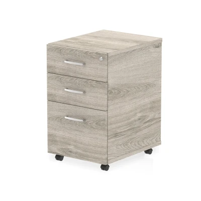 Image of Impulse 3 Drawer Under Desk Pedestal Grey Oak
