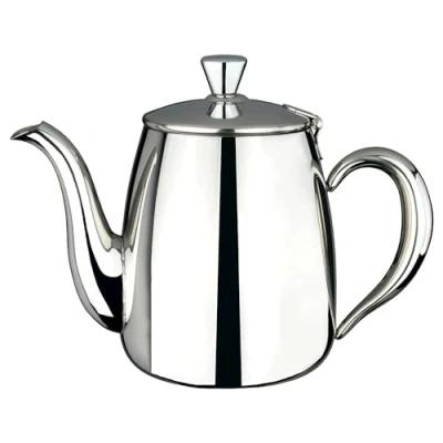 Image of Café Olé Premium Coffee Pot, 18/10 Stainless Steel, Mirror Polished, 20oz, Stay Cool Hollow Handles, Perfect Pour Spout, PC 020