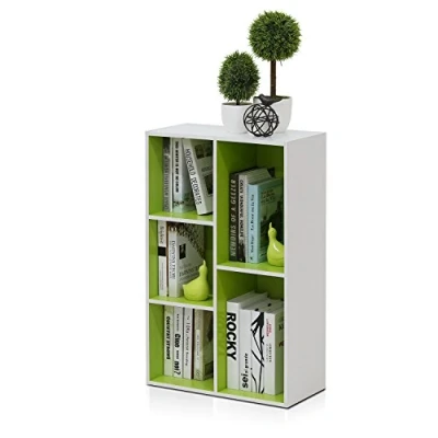 Image of Furinno Luder 5 Cube Reversible Open Shelf, White/Green