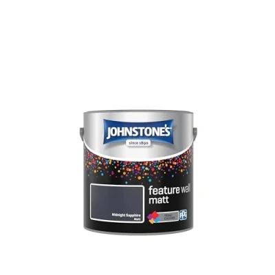 Image of Johnstone&#039;s Feature Wall Matt Emulsion Paint Midnight Sapphire 2.5L