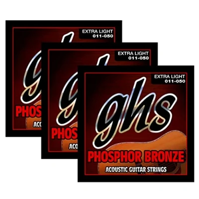 Image of GHS Phosphor Bronze Acoustic Guitar Strings Extra Light (.011 .050) S315 3 SET (3 SETS)