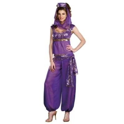 Image of Papootz Sexy Ladies Arabian Princess Fancy Dress Costume Jasmine Bollywood Belly Dancer Size 14