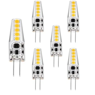 Image of BBPM 5 Pack G4 5W Led Bulb Equivalent Halogen Bulbs 50W 500LM Energy Saving Light Socket Lamp AC/DC 12V Dimmable Warm White 3000K Capsule Bulb,Warm 3000K,5W