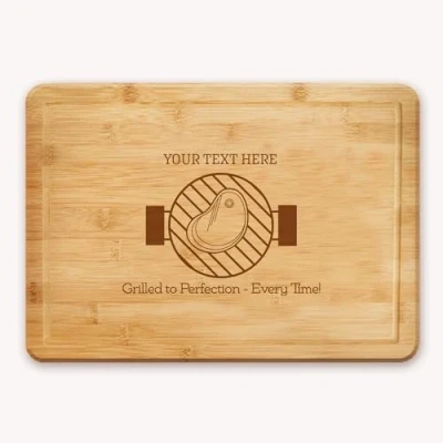 Image of Barbeque Chopping Board Personalised Name Grilled to Perfection BBQ Kitchen Cutting