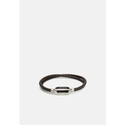 Image of Lacoste Men&#039;s STARBOARD Collection Leather Bracelet Brown 2040113
