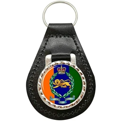 Image of Giftshop UK King&#039;s Own Royal Border Regiment, British Army Leather Key Fob