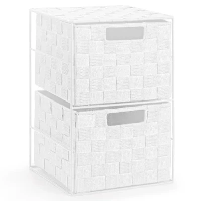 Image of EHC 2 Drawer Storage Cabinet for Bedroom, Bathroom White