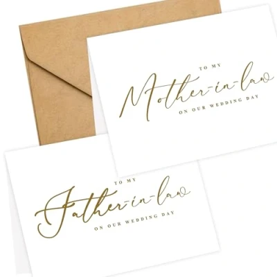 Image of LADY&amp;HOME Set of 2 Wedding Day Cards to Father in law and Mother law,To My on Card (C2:Father &amp; law)