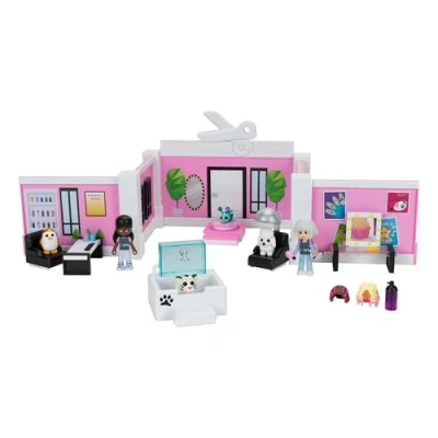 Image of Adopt Me! Pet Salon Deluxe Playset Top Online Game Exclusive Virtual Item Code Included Featuring Your Favourite Pets, Characters, and Playscapes
