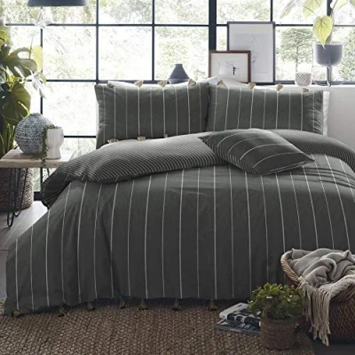Image of Appletree Set, Cotton, Slate, King, W230cm x L220cm (Duvet Cover), W50cm L75cm (Pillow Case)