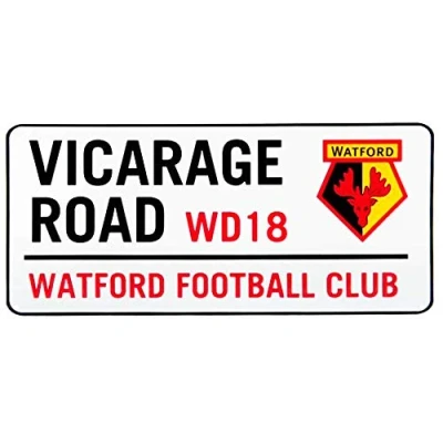 Image of KATIX Official Watford FC Vicarage Road Metal Street Sign (40cm x 18cm)