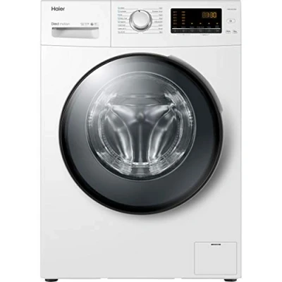 Image of Haier HW80 B1439N 8kg Freestanding Washing Machine, 1400rpm Spin, White, A Rated, Anti Bacterial Drawer, Quiet Inverter Motor