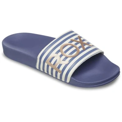 Image of Roxy Slippy Pool slides, Women&#039;s, Size: 4, Nautical blue Synthetics