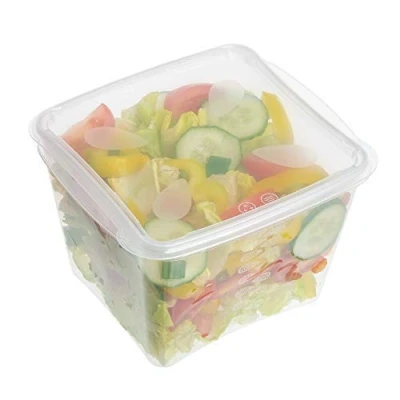 Image of Pack of 5 Large Plastic Food Container with Lids 1800ml Storage Containers Microwave, Freezer &amp; Dishwasher Safe Durable Clear