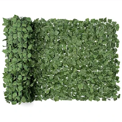 Image of CHRISTOW Artificial Hedge Roll, Ivy Leaf Screening, Privacy Fence Screen, UV Resistant, 1m x 3m (9ft 10&quot; 3ft 3&quot;)