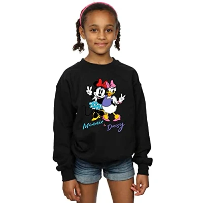 Image of Disney Girls Minnie Mouse and Daisy Sweatshirt Black 3 4 Years