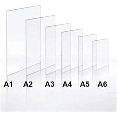 Image of Clear Acrylic Sheets Sign Panel Perspex Sheet Glass Replacement Plastic 3mm A4 (210mm x 297mm)