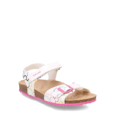 Image of Geox J Adriel Girl C Sandal, White Multi Coloured, 2.5 UK