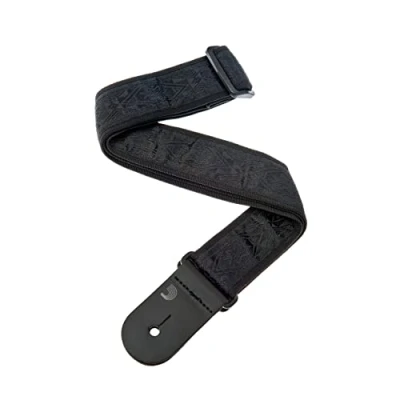 Image of D&#039;Addario Accessories Guitar Strap Electric Strap, Acoustic &amp; Bass Woven Black Satin