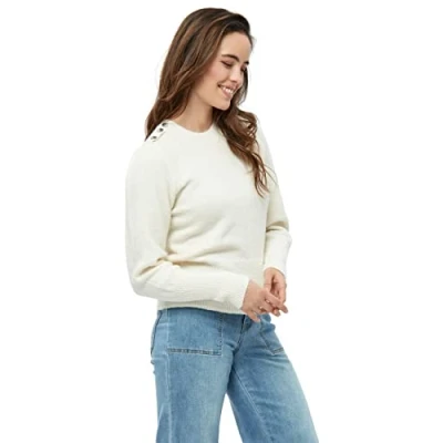 Image of Desires Women&#039;s Gea Button Pullover 0011 Gardenia XL