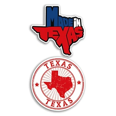 Image of 2 x 10cm Wide Texas Vinyl Stickers America USA States Landmarks Holiday Travel Adventure Map Flag Country Scrapbooking Gift #78748