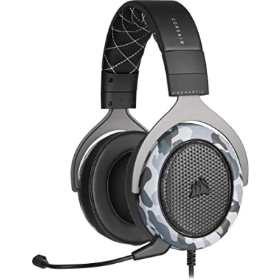 Image of Corsair HS60 Haptic Stereo Gaming Headset with Bass (Haptic powered by Taction Technology, Plush Memory Foam Ear Cups, Custom Tuned 50mm Neodymium Audio, Detachable Microphone) Camo