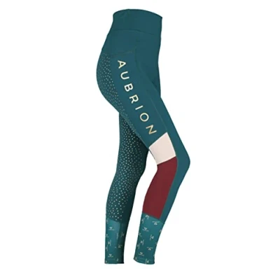 Image of Aubrion Shires Eastcote Womens Riding Tights Dark Green XL