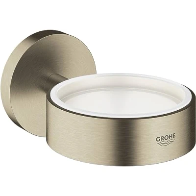 Image of GROHE Essentials Holder for Use with the Glass, Soap Dish or Dispenser, German Engineered, Metal in Brushed Nickel and Concealed Fastening, 40369EN1