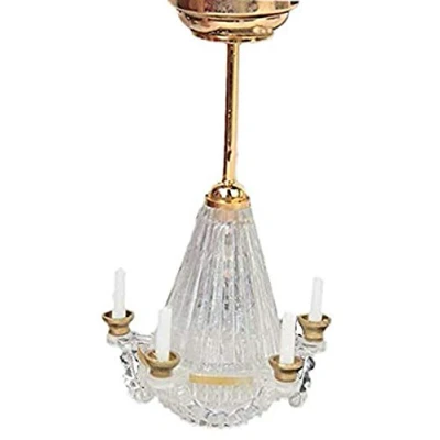 Image of Tumdee Miniatures 1/12th Scale Working Battery LED Chandelier Ceiling Light DE309
