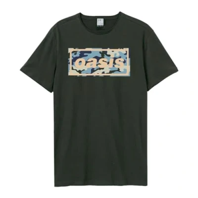 Image of Amplified Unisex Adult Camo Oasis Logo T Shirt (L) (Charcoal)