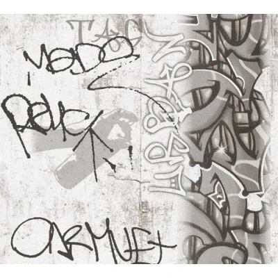 Image of A.S. Création Boys &amp; Girls 369863 36986 3 Paper Wallpaper with Gaffiti Look 10.05 m x 0.53 Grey Black White Made in Germany