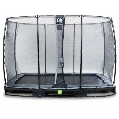 Image of EXIT Toys Elegant Rectangular Inground Sports Trampoline 7x12ft With Foot Protection System Stainless Water Resistant Easy Assembly Garden Black