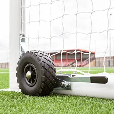 Image of FORZA Replacement Alu110 Football Goal Wheels 360 Rotating or Lever for All Surfaces Puncture Proof with Heavy Duty Brackets [Goal Not Included] (Lever + Brackets, 8 Pack)